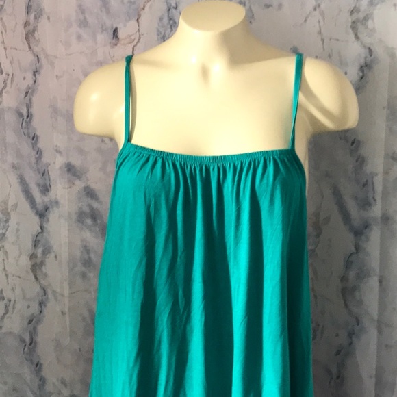 NWT Sunshine & Rodeos spaghetti straps dress top turquoise & leopard - Picture 7 of 11